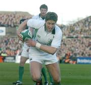 13 November 2004; Ronan O'Gara, Ireland, on his way to score his side's first try. Rugby International, Ireland v South Africa, Lansdowne Road, Dublin. Picture credit; Matt Browne / SPORTSFILE