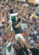 13 November 2004; Paul O'Connell, Ireland, wins possession the lineout from Victor Matfield, South Africa. Rugby International, Ireland v South Africa, Lansdowne Road, Dublin. Picture credit; Matt Browne / SPORTSFILE