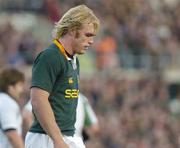 13 November 2004; Schalk Burger, South Africa, leaves the field after he was sinbinned. Rugby International, Ireland v South Africa, Lansdowne Road, Dublin. Picture credit; Matt Browne / SPORTSFILE