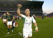 13 November 2004; Ireland's Peter Stringer celebrates after victory over South Africa. Rugby International, Ireland v South Africa, Lansdowne Road, Dublin. Picture credit; Brendan Moran / SPORTSFILE