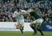 13 November 2004; Johnny O'Connor, Ireland, in action against John &quot;Bakkies&quot; Botha, South Africa. Rugby International, Ireland v South Africa, Lansdowne Road, Dublin. Picture credit; Brendan Moran / SPORTSFILE
