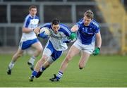 3 November 2013; Padraig Keenan, Scotstown, in action against Daniel McKinless, Ballinderry Shamrocks. AIB Ulster Senior Club Football Championship, Quarter-Final, Scotstown, Monaghan v Ballinderry Shamrocks, Derry. St Tiernach's Park, Clones, Co. Monaghan. Picture credit: Philip Fitzpatrick / SPORTSFILE