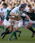 13 November 2004; Paul O'Connell, Ireland, in action against Eddie Andrews, South Africa. Rugby International, Ireland v South Africa, Lansdowne Road, Dublin. Picture credit; Brendan Moran / SPORTSFILE