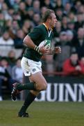 13 November 2004; Marius Joubert, South Africa. Rugby International, Ireland v South Africa, Lansdowne Road, Dublin. Picture credit; Brendan Moran / SPORTSFILE