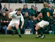 13 November 2004; Brian O'Driscoll, Ireland, in action against Schalk Burger, South Africa. Rugby International, Ireland v South Africa, Lansdowne Road, Dublin. Picture credit; Brendan Moran / SPORTSFILE