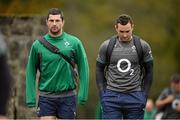 5 November 2013; Ireland's Rob, left, and Dave Kearney arrive for squad training ahead of their Guinness Series International match against Samoa on Saturday. Ireland Rugby Squad Training, Carton House, Maynooth, Co. Kildare. Picture credit: Brendan Moran / SPORTSFILE