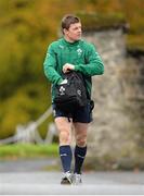 5 November 2013; Ireland's Brian O'Driscoll arrives for squad training ahead of their Guinness Series International match against Samoa on Saturday. Ireland Rugby Squad Training, Carton House, Maynooth, Co. Kildare. Picture credit: Brendan Moran / SPORTSFILE