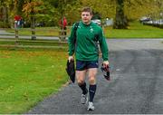 5 November 2013; Ireland's Brian O'Driscoll arrives for squad training ahead of their Guinness Series International match against Samoa on Saturday. Ireland Rugby Squad Training, Carton House, Maynooth, Co. Kildare. Picture credit: David Maher / SPORTSFILE