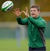5 November 2013; Ireland's Brian O'Driscoll in action during squad training ahead of their Guinness Series International match against Samoa on Saturday. Ireland Rugby Squad Training, Carton House, Maynooth, Co. Kildare. Picture credit: David Maher / SPORTSFILE