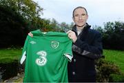 7 November 2013; Newly appointed Republic of Ireland manager Martin O'Neill with the national jersey in London. Picture credit: David Maher / SPORTSFILE