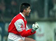 31 January 1999; Willie Quinlan of Éire Og celebrates after scoring his side's first goal during the AIB Leinster Club Football Championship Final 2nd Replay match between Éire Og and Kilmacud Crokes at St Conleths Park in Newbridge, Kildare. Photo by Ray McManus/Sportsfile