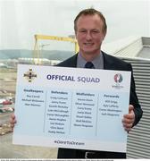 28 May 2016; Michael O'Neill, Northern Ireland manager during a EURO2016 squad announcement in Titanic Quarter, Belfast, Co. Antrim. Photo by Oliver McVeigh/Sportsfile