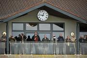 10 November 2013; A general view of the crowd watching the Follow Navan Racecourse On Facebook 3-Y-O Maiden Hurdle from the balcony of the owners and trainers bar. Navan Racecourse, Navan, Co. Meath. Picture credit: Barry Cregg / SPORTSFILE