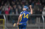 10 November 2013; Stephen Kelly, Newmarket-on-Fergus, celebrates a team-mate's first half point. Clare County Senior Club Hurling Championship Final, Sixmilebridge v Newmarket-on-Fergus. Cusack Park, Ennis, Co. Clare. Picture credit: Stephen McCarthy / SPORTSFILE