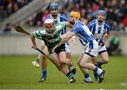 10 November 2013; Aidan Roche, Lucan Sarsfields, is tackled by Stephen O'Connor, Ballyboden St Enda's. Dublin County Senior Club Hurling Championship Final, Ballyboden St Enda's v Lucan Sarsfields. Parnell Park, Dublin. Picture credit: Ray McManus / SPORTSFILE
