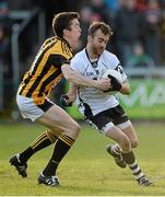 10 November 2013; Conor Laverty, Kilcoo Owen Roes, in action against Stephen Kernan, Crossmaglen Rangers. AIB Ulster Senior Club Football Championship, Quarter-Final Replay, Kilcoo Owen Roes, Down v Crossmaglen Rangers, Armagh. Athletic Grounds, Armagh. Picture credit: Oliver McVeigh / SPORTSFILE