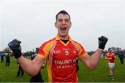 10 November 2013; Barry Moran, Castlebar Mitchels, celebrates at the end of the game. AIB Connacht Senior Club Football Championship, Semi-Final, Corofin, Galway v Castlebar Mitchels, Mayo. Tuam Stadium, Tuam, Co. Galway. Picture credit: David Maher / SPORTSFILE
