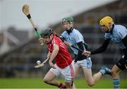 10 November 2013; Rory Walsh, Passage, in action against William O'Donoghue, center, and David Breen, Na Piarsaigh. AIB Munster Senior Club Hurling Championship, Semi-Final, Passage, Waterford v Na Piarsaigh, Limerick. Gaelic Grounds, Limerick. Picture credit: Matt Browne / SPORTSFILE
