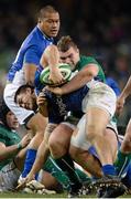 9 November 2013; Jack Lam, Samoa, is tackled by Jack McGrath, Ireland. Guinness Series International, Ireland v Samoa, Aviva Stadium, Lansdowne Road, Dublin. Picture credit: Stephen McCarthy / SPORTSFILE