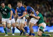 9 November 2013; Dave Kearney, Ireland, tackles Johnny Leota, Samoa. Guinness Series International, Ireland v Samoa, Aviva Stadium, Lansdowne Road, Dublin. Picture credit: Stephen McCarthy / SPORTSFILE