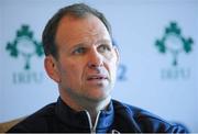 11 November 2013; Ireland forwards coach John Plumtree speaking to the media during a press conference ahead of their Guinness Series International match against Australia on Saturday. Ireland Rugby Squad Press Conference, Carton House, Maynooth, Co. Kildare. Picture credit: Ramsey Cardy / SPORTSFILE