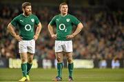 9 November 2013; Gordon D'Arcy, left, and Brian O'Driscoll, Ireland, during the game. Guinness Series International, Ireland v Samoa, Aviva Stadium, Lansdowne Road, Dublin. Picture credit: Barry Cregg / SPORTSFILE