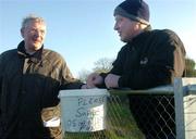 8 January 2005; Gerry Keane, Roscommon County Board, collects donations for the Tsunami Fund from supporters at half time. Knock airport.com Hurling League, Roscommon v Mayo, Mulherrin Park, Feurity, Co. Roscommon. Picture credit; Pat Murphy / SPORTSFILE