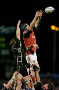 8 January 2005; Paul O'Connell, Munster, wins possession in the lineout against James Bater, Neath-Swansea Ospreys. Heineken European Cup 2004-2005, Round 5, Pool 4, Munster v Neath-Swansea Ospreys, Thomond Park, Limerick. Picture credit; Matt Browne / SPORTSFILE