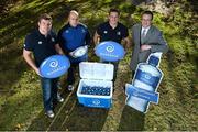 15 November 2013; Deep RiverRock water has announced that it will continue as the Official Hydration Partner to Leinster Rugby for the 2013/14 rugby season. Pictured at the launch are Leinster players, from left, Jordi Murphy, Richardt Strauss and Jimmy Gopperth with Robert Crabbe, Deep Riverrock. Leinster Rugby Office, UCD, Belfield, Dublin. Picture credit: Barry Cregg / SPORTSFILE