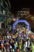 13 November 2013; A general view of the start of the Lifestyle Sports Run in the Dark 2013. Hanover Quay, Dublin. Picture credit: Ramsey Cardy / SPORTSFILE