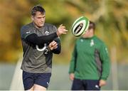 14 November 2013; Ireland's Jamie Heaslip in action during squad training ahead of their Guinness Series International match against Australia on Saturday. Ireland Rugby Squad Training, Carton House, Maynooth, Co. Kildare. Picture credit: Stephen McCarthy / SPORTSFILE
