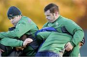 14 November 2013; Ireland's Mike Ross, right, and Shane Jennings during squad training ahead of their Guinness Series International match against Australia on Saturday. Ireland Rugby Squad Training, Carton House, Maynooth, Co. Kildare. Picture credit: Stephen McCarthy / SPORTSFILE