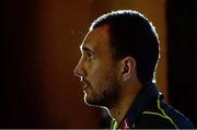 14 November 2013; Australia's Quade Cooper during the team announcement ahead of their Guinness Series International match against Ireland on Saturday. Australia Team Announcement, Radisson Blu St. Helen's Hotel, Stillorgan, Dublin. Picture credit: Matt Browne / SPORTSFILE