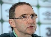 14 November 2013; Republic of Ireland manager Martin O'Neill during a press conference ahead of their Three International Friendly match against Latvia on Friday. Republic of Ireland Press Conference, Aviva Stadium, Lansdowne Road, Dublin. Picture credit: Matt Browne / SPORTSFILE