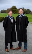 14 November 2013; Paul Clarke, from Navan, Co. Meath, left, and Mark Crampton, from Kilcloon, Co. Meath, following their Setanta College graduation awards ceremony. Carton House, Maynooth, Co. Kildare. Picture credit: Stephen McCarthy / SPORTSFILE