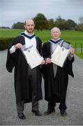 14 November 2013; Niall O'Toole, from Castlegar, Co. Galway, and Cathal Furey, from Annadown, Co. Galway, following their Setanta College graduation awards ceremony. Carton House, Maynooth, Co. Kildare. Picture credit: Stephen McCarthy / SPORTSFILE