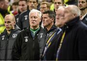 15 November 2013; Republic of Ireland assistant manager Roy Keane during the National Anthem. Three International Friendly, Republic of Ireland v Latvia, Aviva Stadium, Lansdowne Road, Dublin. Photo by Sportsfile