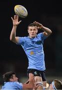 15 November 2013; Emmet MacMahon, UCD wins possession in a lineout. Leinster Senior League Cup Final, Terenure v UCD, Donnybrook Stadium, Donnybrook, Dublin. Picture credit: Ramsey Cardy / SPORTSFILE