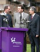 14 January 2005; Andy Stubbs, left, Managing Director of the European Seniors Tour, Steve Cowman, centre, Chief Executive of Greenstar and Billy Andrews, General Manager of AIB, at the announcement that Greenstar are the new associate sponsor of the 2005 AIB Irish Seniors Open. AIB Bank Centre, Ballsbridge, Dublin. Picture credit; David Maher / SPORTSFILE