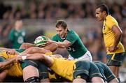 16 November 2013; Eoin Reddan, Ireland, prepares to put into a scrum, as Will Genia, Australia, watches on. Guinness Series International, Ireland v Australia, Aviva Stadium, Lansdowne Road, Dublin. Picture credit: Stephen McCarthy / SPORTSFILE