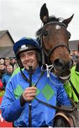 17 November 2013; Hurricane Fly, with Ruby Walsh, in the winners enclosure after winning the StanJames.com Morgiana Hurdle. Hurricane Fly became the first horse ever to win 17 Grade 1 races. Punchestown Racecourse, Punchestown, Co. Kildare. Picture credit: Barry Cregg / SPORTSFILE