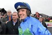 17 November 2013; Jockey Ruby Walsh in the winners enclosure after he rode Hurricane Fly to win the StanJames.com Morgiana Hurdle. Hurricane Fly became the first horse ever to win 17 Grade 1 races. Punchestown Racecourse, Punchestown, Co. Kildare. Picture credit: Barry Cregg / SPORTSFILE