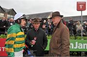 17 November 2013; Jockey Ruby Walsh with Frank Berry, center, racing manager for JP McManus and trainer Willie Mullins in the winners enclosure after after he rode City Slicker to win the Go Racing In Kildare 2014 Membership Handicap Hurdle. Punchestown Racecourse, Punchestown, Co. Kildare. Picture credit: Barry Cregg / SPORTSFILE