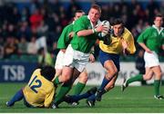 21 November 1998; Jonathon Bell, Ireland, in action against Romeo Gontineac, Romania. Rugby World Cup Qualifier, Ireland v Romania, Lansdowne Road, Dublin. Picture credit: David Maher / SPORTSFILE