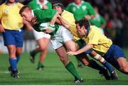 21 November 1998; Jonathan Bell, Ireland, goes over for a try despite the attentions of the Romania defence. Rugby World Cup Qualifier, Ireland v Romania, Lansdowne Road, Dublin. Picture credit: David Maher / SPORTSFILE