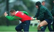 17 November 1998; Ireland's Ciaran Scally is held back by Paddy Johns, right, during squad training. Ireland Rugby Squad Training, Greystones RFC, Greystones, Co. Wicklow. Picture credit: Matt Browne / SPORTSFILE
