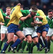 21 November 1998; Paul Wallace, Ireland, in action against Adrian Girbu, Romania. Rugby World Cup Qualifier, Ireland v Romania, Lansdowne Road, Dublin. Picture credit: Brendan Moran / SPORTSFILE