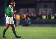 21 November 1998; Justin Bishop, Ireland. Rugby World Cup Qualifier, Ireland v Romania, Lansdowne Road, Dublin. Picture credit: Brendan Moran / SPORTSFILE