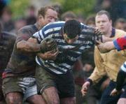 22 January 2005; Paul Graham, Blackrock College, in action against Adrian Clarke, Clontarf. AIB All Ireland League 2004-2005, Division 1, Clontarf v Blackrock College, Castle Avenue, Dublin. Picture credit; Pat Murphy / SPORTSFILE