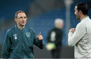 18 November 2013; Republic of Ireland manager Martin O'Neill and John O'Shea during squad training ahead of their international friendly against Poland on Tuesday. Republic of Ireland Squad Training, Municipal Stadium, Poznan, Poland. Picture credit: David Maher / SPORTSFILE